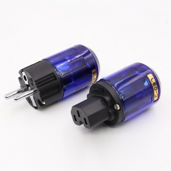 Free shipping one pair Oyaide Rhodium Plated C-037 IEC plug + P-037E Schuko Power plug EUR power plug