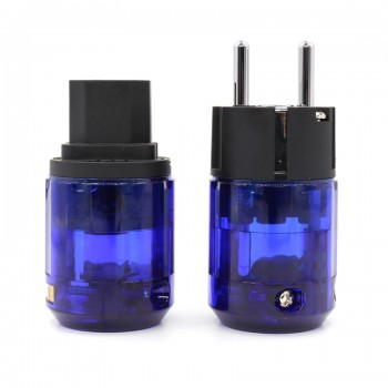Free shipping one pair Oyaide Rhodium Plated C-037 IEC plug + P-037E Schuko Power plug EUR power plug