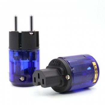 Free shipping one pair Oyaide Rhodium Plated C-037 IEC plug + P-037E Schuko Power plug EUR power plug