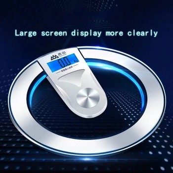 33*33cm Silver Round 150kg Smart Home Digital Electronic Bathroom Scales Display LED body Floor Balance Health Scale