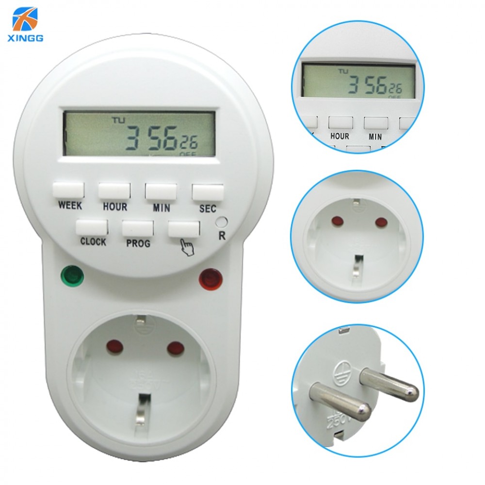 EU European Smart Intelligent Programmable Electrical Power Socket Outlet With Weekly Digital Timer Switch Plug Adaptor Adapter