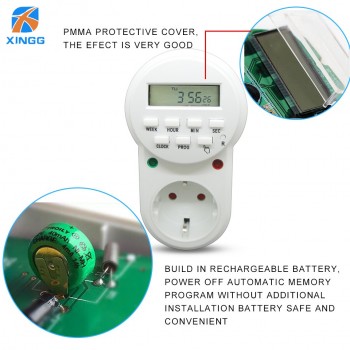 EU European Smart Intelligent Programmable Electrical Power Socket Outlet With Weekly Digital Timer Switch Plug Adaptor Adapter