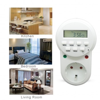EU European Smart Intelligent Programmable Electrical Power Socket Outlet With Weekly Digital Timer Switch Plug Adaptor Adapter