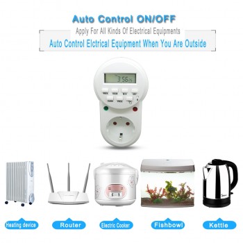 EU European Smart Intelligent Programmable Electrical Power Socket Outlet With Weekly Digital Timer Switch Plug Adaptor Adapter