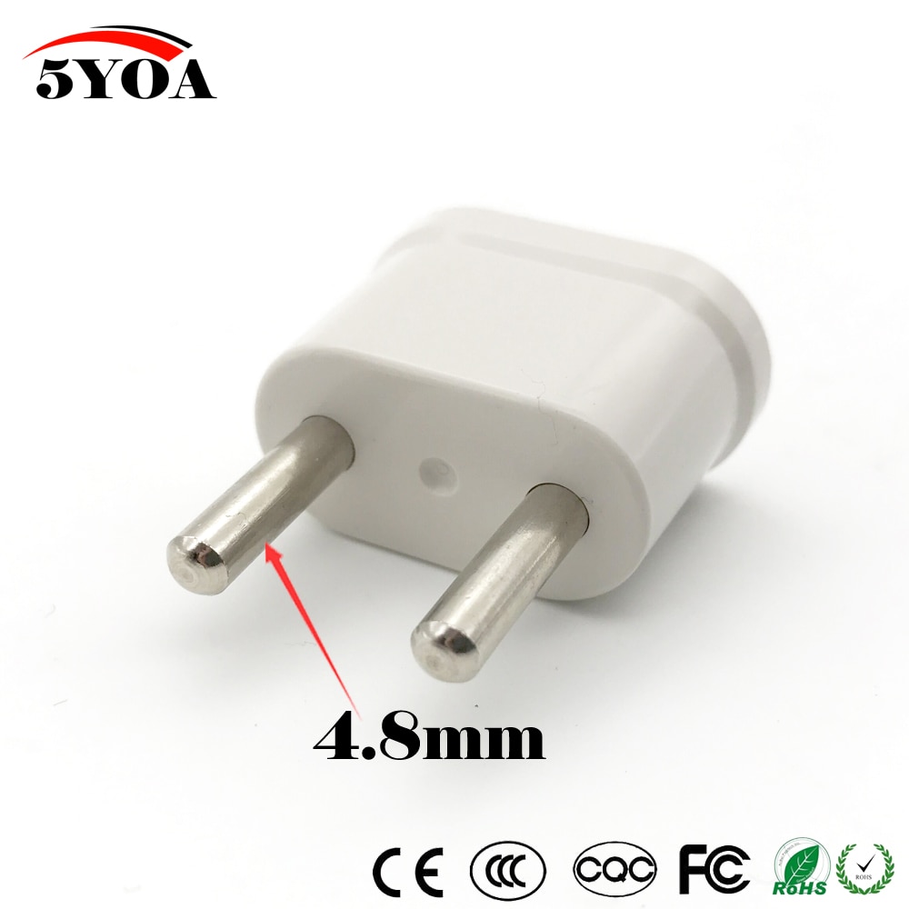 US USA to EU EURO Europe Travel Power Schuko Plug Adapter Charger Converter for USA converter White
