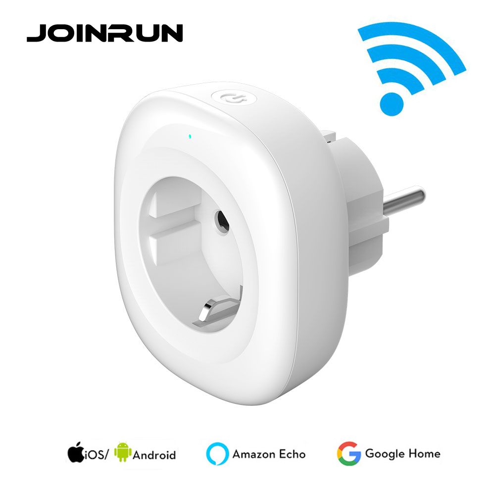 JOINRUN Smart Socket EU Power Plug Wifi Smart Plug Mobile APP Remote Control USB Output Works with Amazon Alexa Google Home