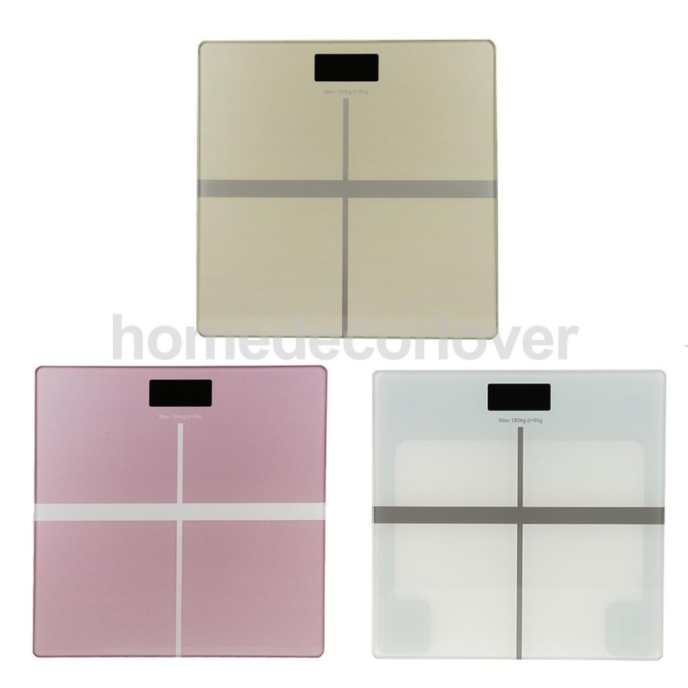 Electronic LCD Digital Bathroom Smart Weight Weighing Scale Personal Heath Body Fitness Scale Slim Glass 400lb/180kg