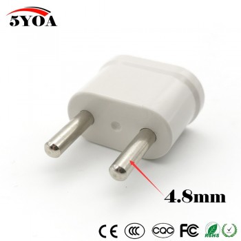 2pcs US USA to EU EURO Europe Travel Power Plug Adapter Charger Converter for USA converter White