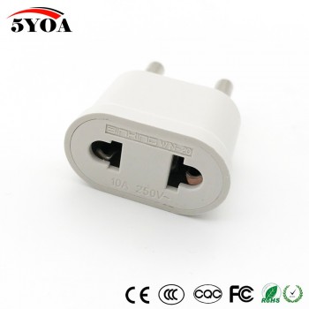 2pcs US USA to EU EURO Europe Travel Power Plug Adapter Charger Converter for USA converter White
