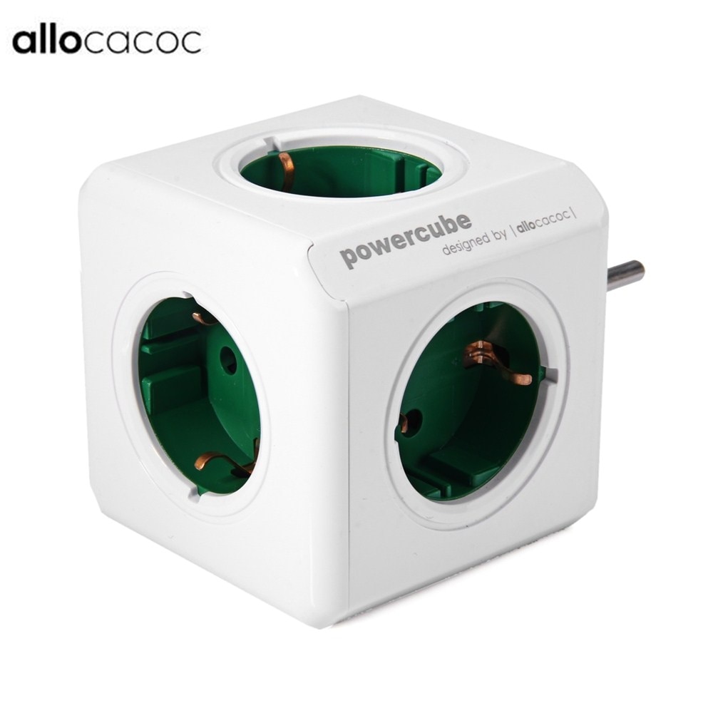 Allocacoc PowerCube Socket DE Plug 5 Outlets Power Strip Switch Adapter 16A 250V