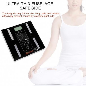 Digital Body Weight Measurement Backlight Body Fat Scale Balance Scale (Black)