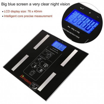 Digital Body Weight Measurement Backlight Body Fat Scale Balance Scale (Black)