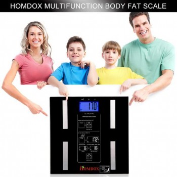 Digital Body Weight Measurement Backlight Body Fat Scale Balance Scale (Black)