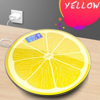 30CM 180KG Lemon Charging Precision Electronic Bathroom Scales In The Adult Human Weighing Meter To Lose Weight Device