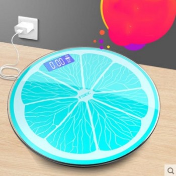 30CM 180KG Lemon Charging Precision Electronic Bathroom Scales In The Adult Human Weighing Meter To Lose Weight Device