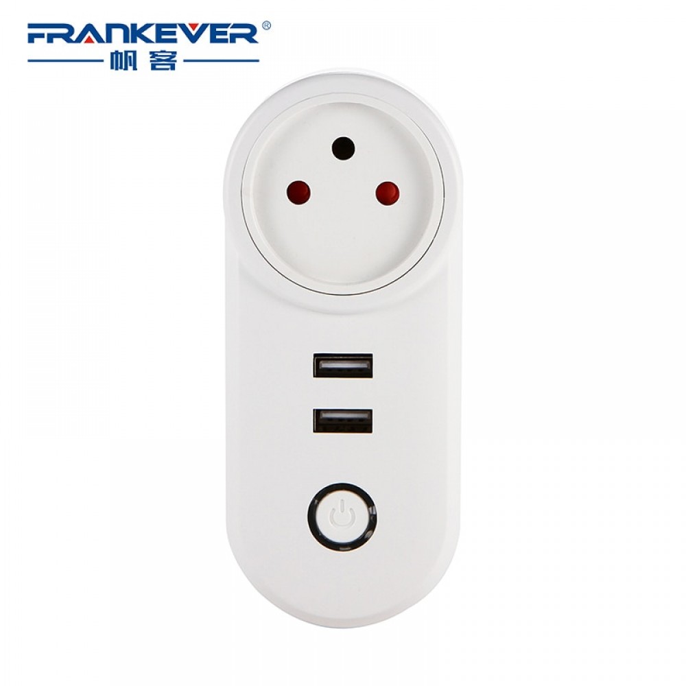 FrankEver Israel WIFI Smart Plug With Dual USB Ports Timing Socket Wireless Outlet Voice Control Work with Alexa Google home