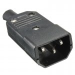 New Arrival  250V/10A Black 3 Pin IEC 320 C C14 Male Plug Rewirable Power Connector Socket ACPanel Mounting Power Inlet Socket