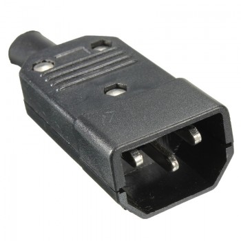 New Arrival  250V/10A Black 3 Pin IEC 320 C C14 Male Plug Rewirable Power Connector Socket ACPanel Mounting Power Inlet Socket