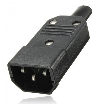 New Arrival  250V/10A Black 3 Pin IEC 320 C C14 Male Plug Rewirable Power Connector Socket ACPanel Mounting Power Inlet Socket