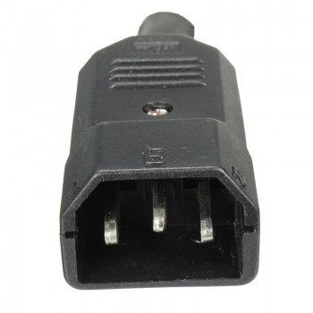 New Arrival  250V/10A Black 3 Pin IEC 320 C C14 Male Plug Rewirable Power Connector Socket ACPanel Mounting Power Inlet Socket