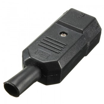 New Arrival  250V/10A Black 3 Pin IEC 320 C C14 Male Plug Rewirable Power Connector Socket ACPanel Mounting Power Inlet Socket