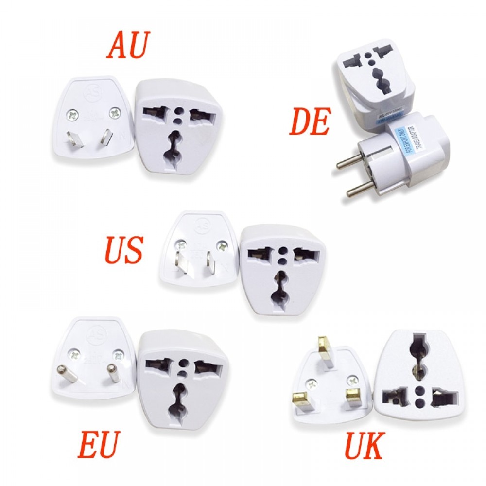 1PC Universal US UK AU DE To EU Plug USA To Euro Europe Travel Wall AC Power Charger Outlet Adapter Converter 2 Round Pin Socket