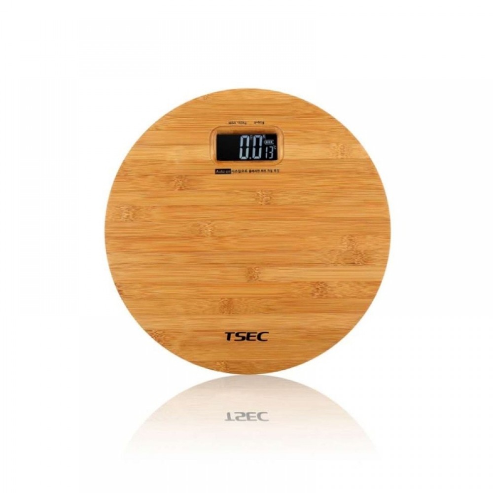Weight scale Round bamboo electronic scales Environmental protection anti-slip body scale Household weight scale 021