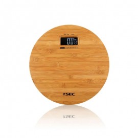 Weight scale Round bamboo electronic scales Environmental protection anti-slip body scale Household weight scale 021