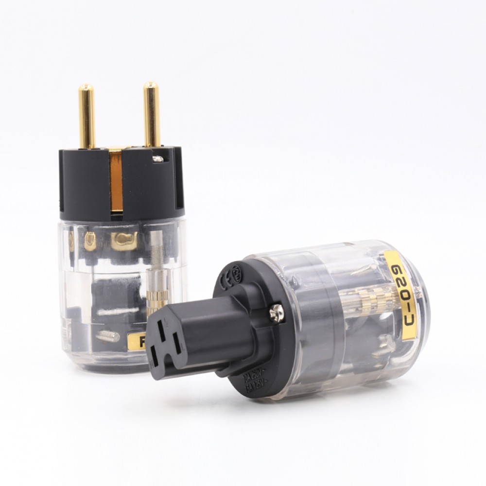 Free shipping pair Oyaide P-029E/C-029 EU version Power Plug IEC connector for audio power cable