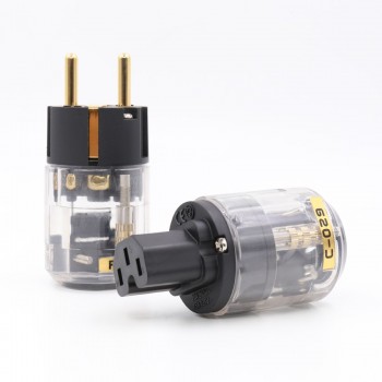 Free shipping pair Oyaide P-029E/C-029 EU version Power Plug IEC connector for audio power cable