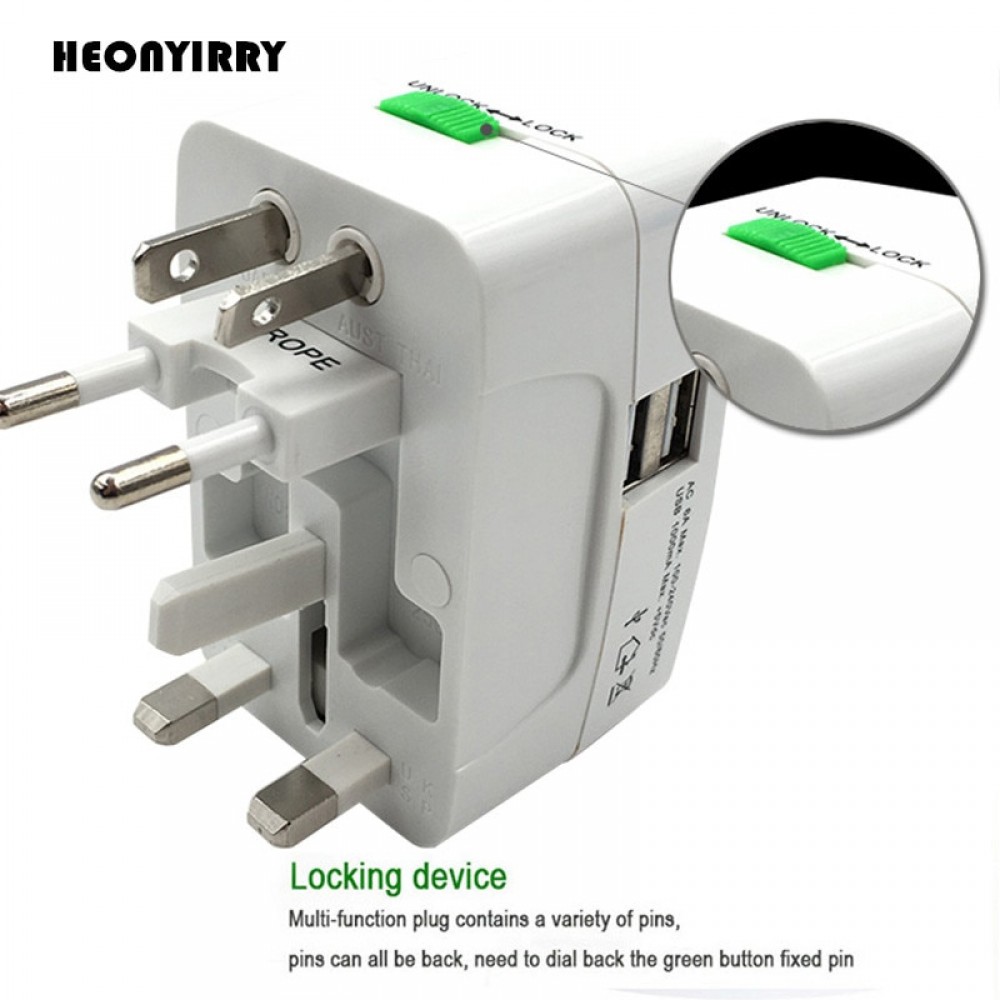 Electric Plug Power Socket Adapter International Travel Adapter Universal Travel Socket USB Power Charger Converter EU UK US AU
