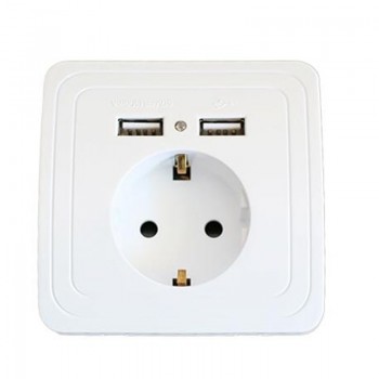 5V 2A Wall Charger EU Plug Dual 2 USB Ports Electric Adapter Wall Power Socket Plug Outlet Panel Power Charging Dock Station New