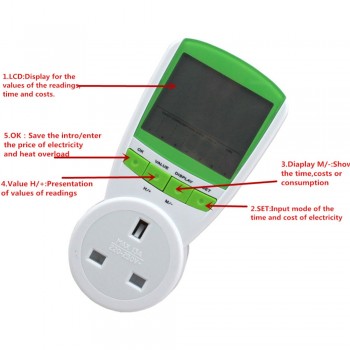 Smart Voltage Electric Current Test TS-838 LCD Energy Meter Power Power Metering Socket Plug For Appliances Power