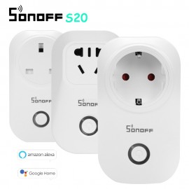 3PCS Sonoff S20 Itead WiFi Smart Socket UK US EU Plug Wireless Remote Outlet Wifi Switch Works With Alexa Google Home Assistant