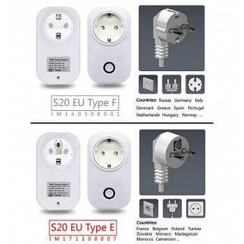 3PCS Sonoff S20 Itead WiFi Smart Socket UK US EU Plug Wireless Remote Outlet Wifi Switch Works With Alexa Google Home Assistant