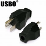 Wholesale Black full copper American standard 3 pins power plug Elcectrical AC 125V 15A US Power cord detachable industrial Plug