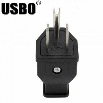 Wholesale Black full copper American standard 3 pins power plug Elcectrical AC 125V 15A US Power cord detachable industrial Plug