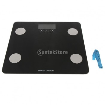 Electric LCD Digital Bathroom Body Weight Scale Tempered Glass Precision Analyzer 400 Lbs 180 Kg