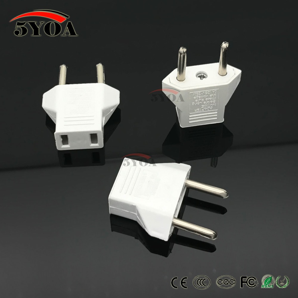 white/black US to EU AC Power Plug Travel Converter Adapter Household Plugs adaptor plug