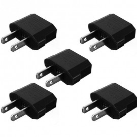5PCs Travel Charger Adapter Plug European Euro to US USA black  Power Plug adapter Converter Socket Adapter