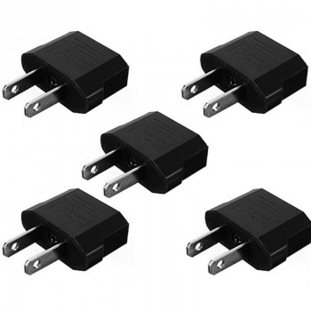 5PCs Travel Charger Adapter Plug European Euro to US USA black  Power Plug adapter Converter Socket Adapter