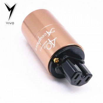 Accuphase YIVO DIY OFC Pure Copper Plated Gold Conductor Aluminium alloy Shell 20mm OD US power Connector AC plug
