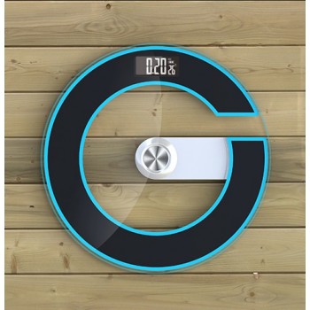 Hot 2018 Large Size Bathroom Scale Tempered Glass Electronic Floor Scales Round Black Green Temperature Power Display LED Night
