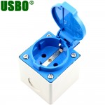 European 2P+E 16A 250V IP44 EU power surface mounted receptacle German Waterproof industry socket Germany cable outlet