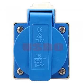 European 2P+E 16A 250V IP44 EU power surface mounted receptacle German Waterproof industry socket Germany cable outlet