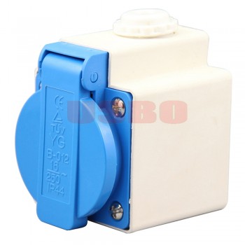 European 2P+E 16A 250V IP44 EU power surface mounted receptacle German Waterproof industry socket Germany cable outlet
