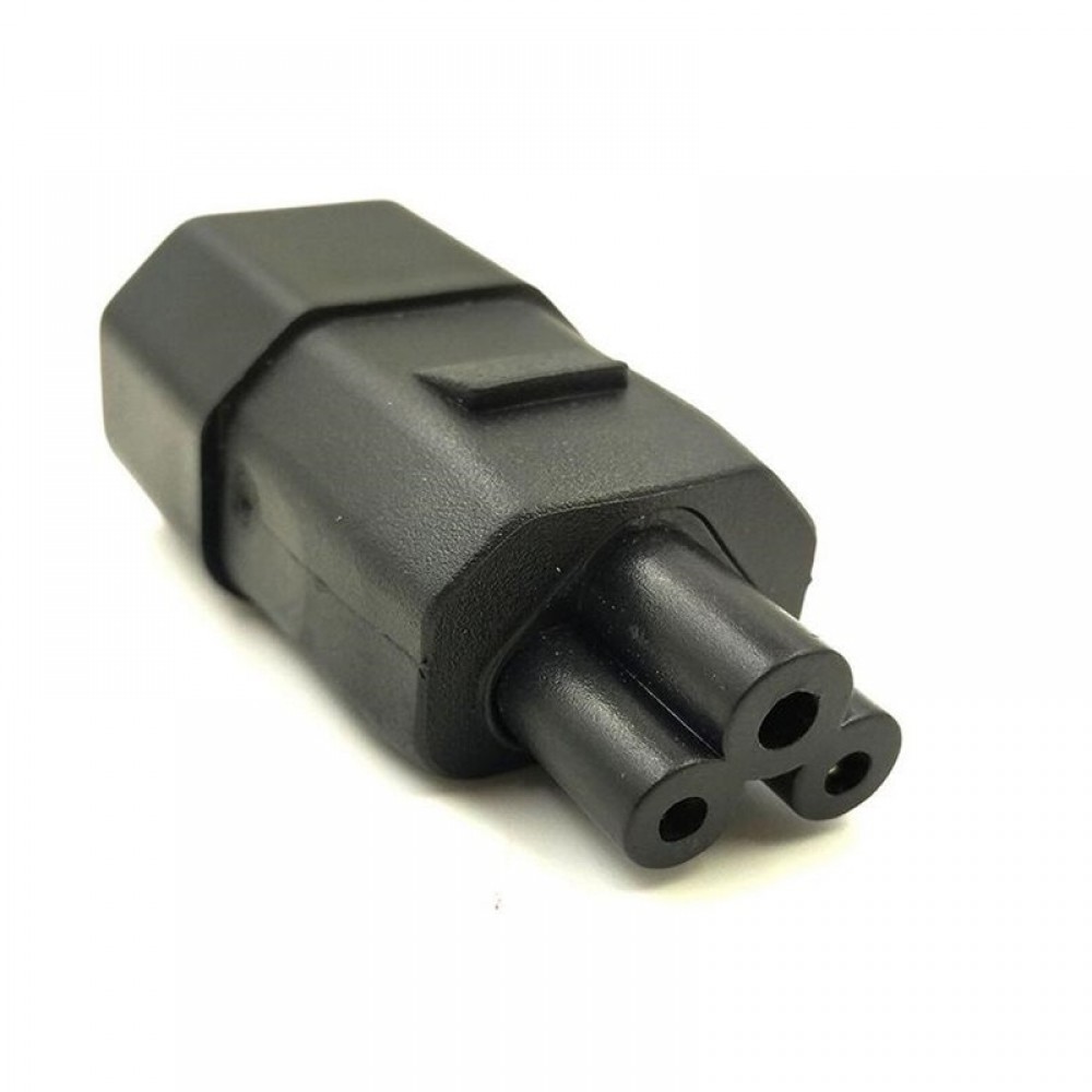LBSC 3 Prong Plug Adapter, IEC 320 C14 3 Pin Male To C5 Female Receptacle Laptop Printer Power Adatper Connector Converter (C5)