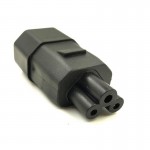 LBSC 3 Prong Plug Adapter, IEC 320 C14 3 Pin Male To C5 Female Receptacle Laptop Printer Power Adatper Connector Converter (C5)