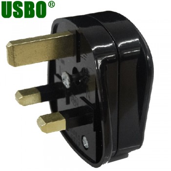 White Black Grounded 250V UK 13A British mains plug 3 Pin fused BS1363 adaptor POWER cable connector wire converter