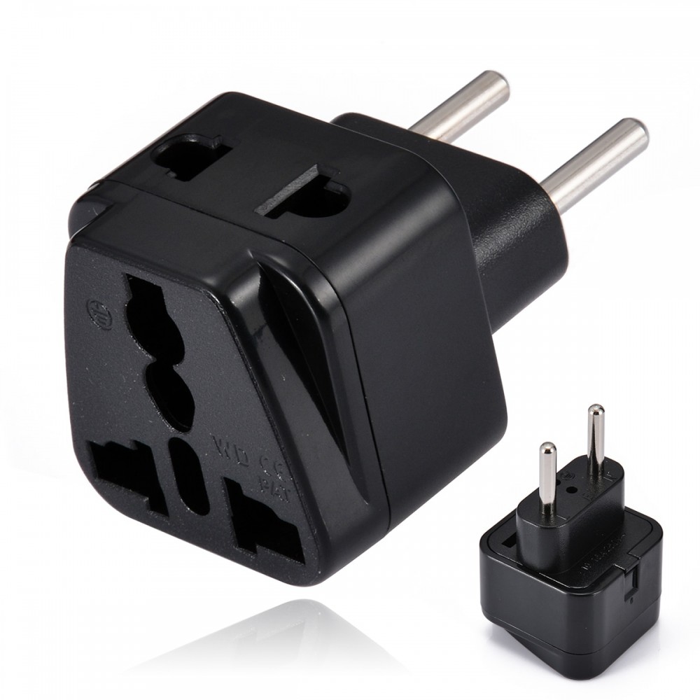 Mayitr Electric Plug Universal Travel Socket 1 to 2 UK/US/EU/AU Outlet to EU/Brazil/Israel Splitter Plug Adapter Charger